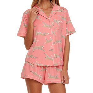 NWT Flora by Flora Nikrooz Women's 2-Pc Gabriella Printed Shorty Pajamas Set M